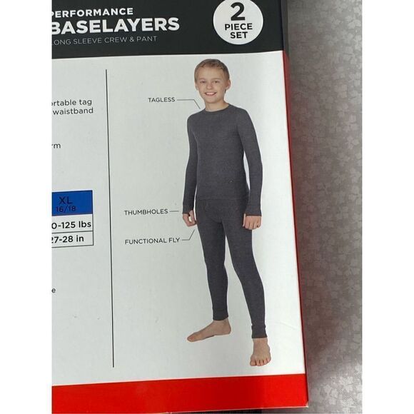 Cuddl Duds Boys SMALL Black Thermal 2-Piece Base Layer Set - Picture 5 of 7